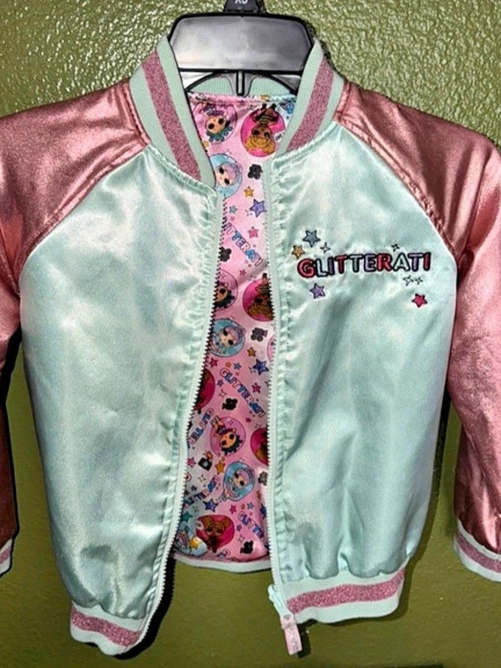 L.O.L. Surprise! Glitterati Reversible Bomber Jacket! Pink & Green